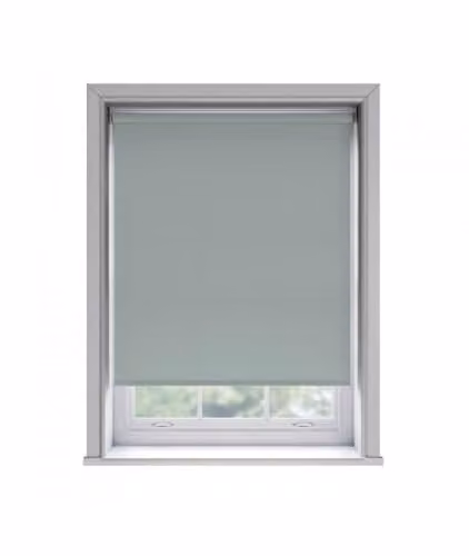New Edge Blinds Duck Egg Blue Thermal Blackout Roller Blind, W: 125 cm, H: 170 cm