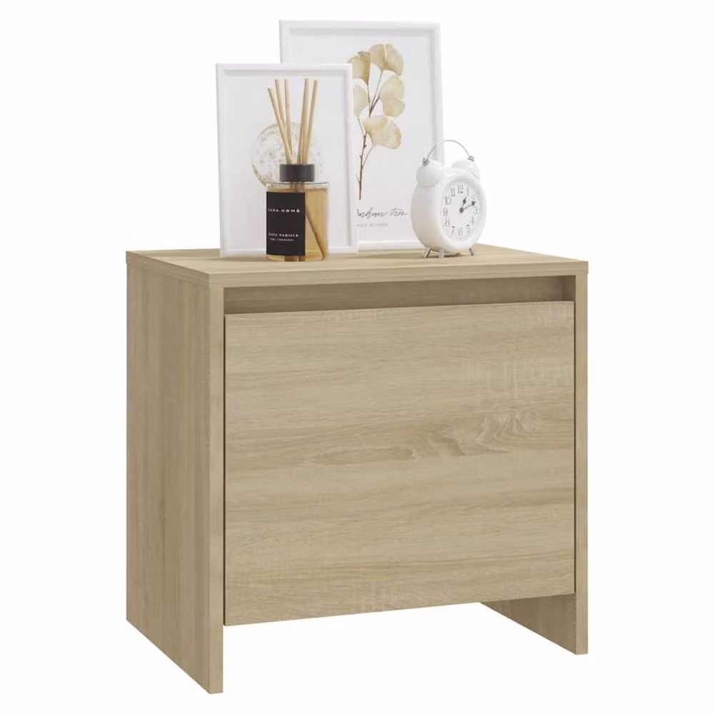 Berkfield Home Bedside Cabinet in Sonoma Oak Beige, W: 45 cm, D: 34 cm, H: 44.5 cm – 2
