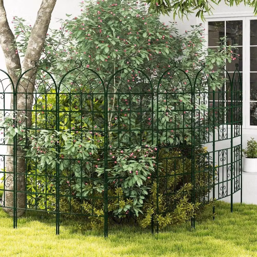 SPETLEK 4 Pack Green Galvanised Metal Garden Trellis for Climbing Plants, Height: 180 cm, Width: 50 cm – 5