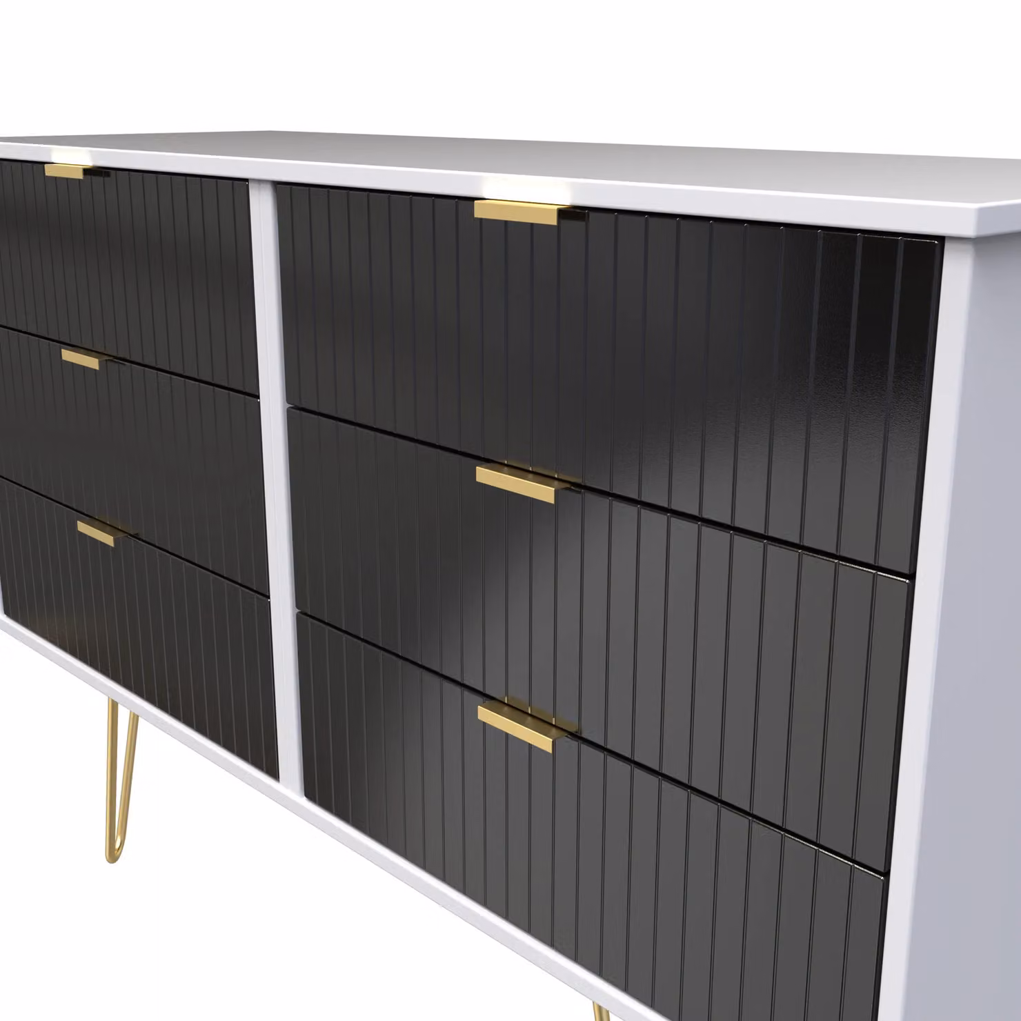 Ready Assembled 2 U Bexley 6 Drawer Wide Chest in True Black – 3