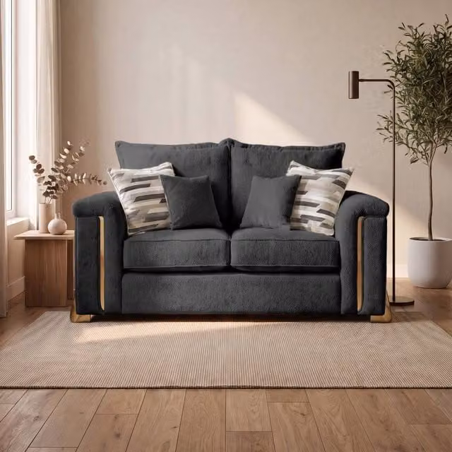 Somnior Deco Arch Armchair in Grey Sherpa Columbus Fabric