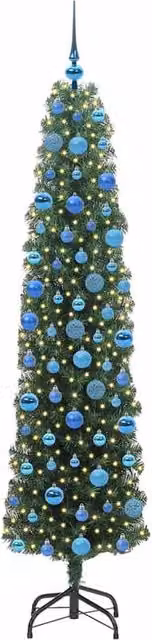 Berkfield Home Artificial Christmas Tree with 300 LEDs and Stand, Green, H 180 cm x W 48 cm x D 48 cm – 1
