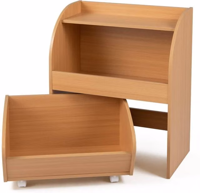 CASART Childrens Toy Storage Shelf with 2 Open Shelves in Sand