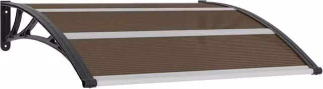 Berkfield Home Black Polycarbonate Door Canopy W: 120 cm, D: 100 cm – 1
