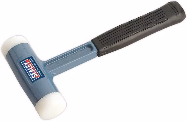 Loops Blue Nylon Faced Dead Blow Hammer with Absorbent Rubber Grip and Aluminium Alloy Construction, 0.79 kg