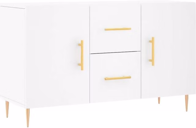 Berkfield Home Modern White Matt Sideboard, W/D/H: 100 x 36 x 60 cm