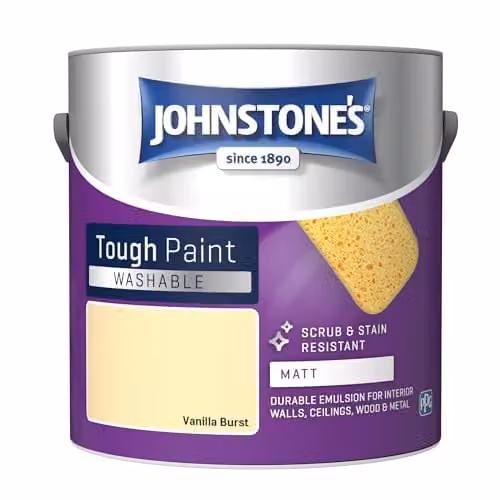 Johnstone's Vanilla Burst Matt Emulsion Paint, Yellow, 2.5L