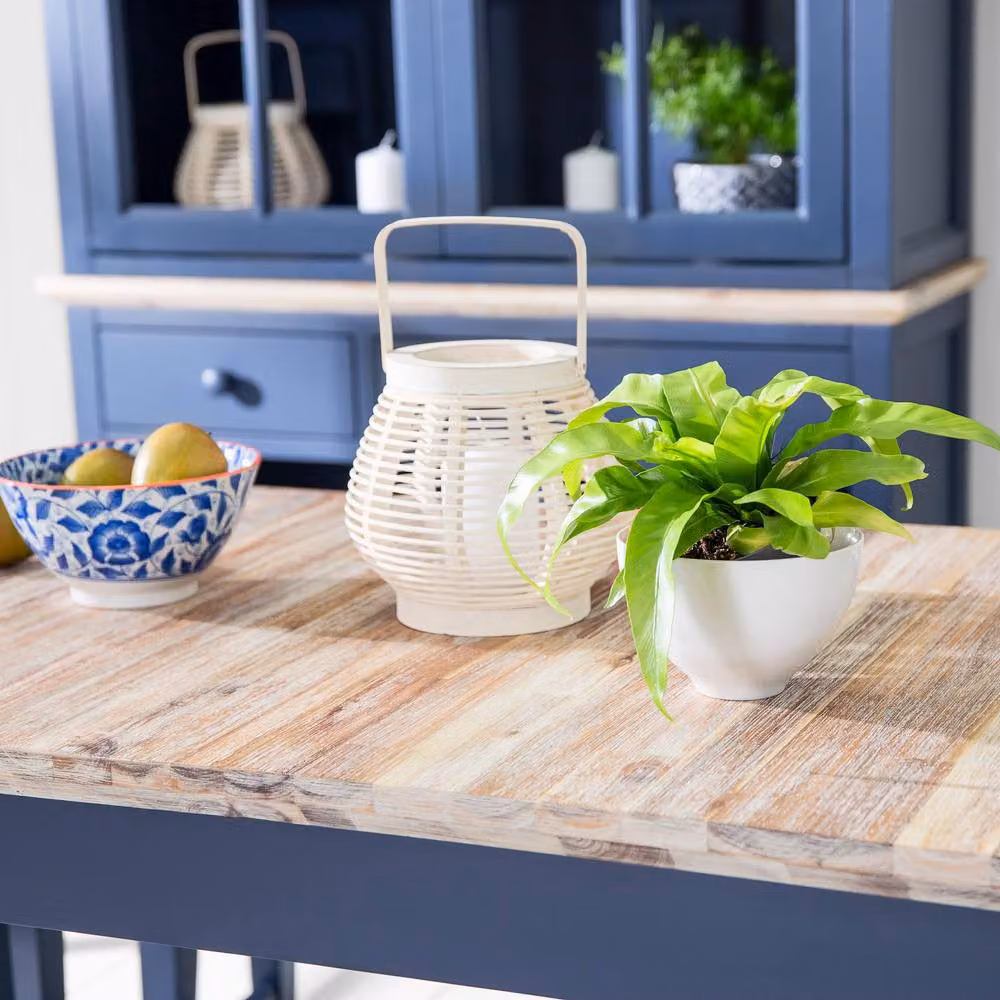 Statement Furniture Florence Rectangle Extendable Kitchen Dining Table in Blue, W/D/H: 140 x 74 x 74 cm – 3