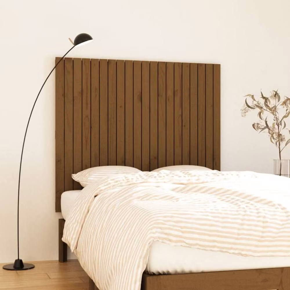 Berkfield Home Rustic Solid Wood Pine Wall Headboard in Honey Brown, W: 127.5 cm, D: 3 cm, H: 110 cm – 2
