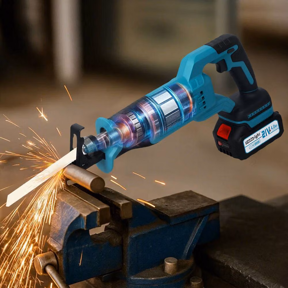 Traderight 21V Cordless Reciprocating Saw Set with 2 x 4.0Ah Rechargeable Batteries in Blue – 2