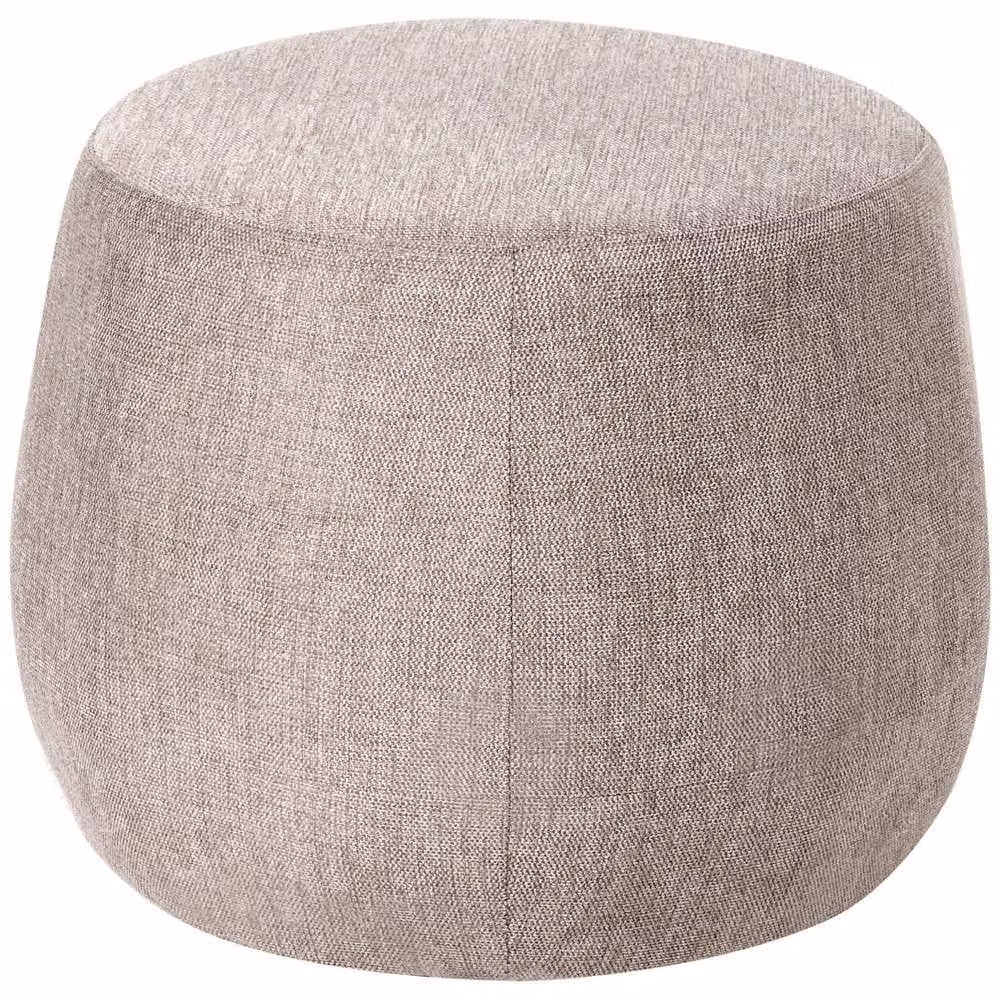 Wyld Haus Pouffe Round Drum Ottoman in Beige and Brown, W/D/H: 61 x 61 x 43 cm – 2