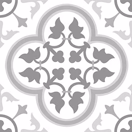 FloorPops Remy Peel & Stick Floor Tiles, Grey, W: 30.48 cm, D: 30.48 cm, H: 0.15 cm