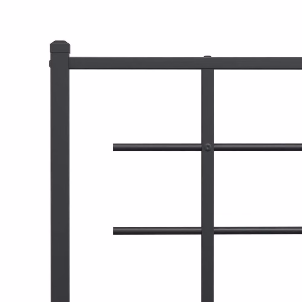 Berkfield Home Metal Bed Frame with Footboard in Black W/D/H: 193 x 203 x 90 cm – 3