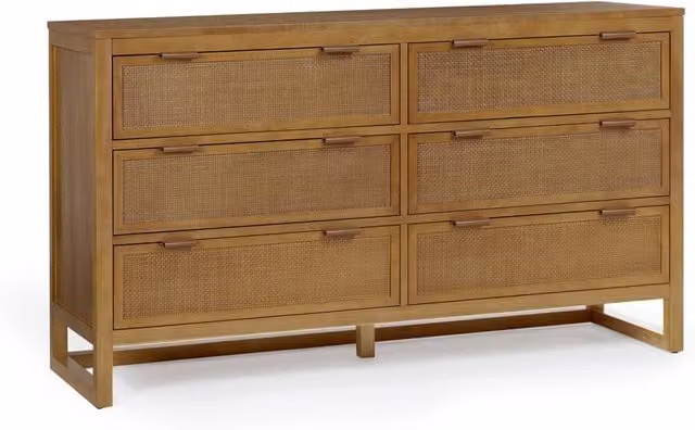 Teamson Home Hatteras 6 Drawer Bedroom Chest of Drawers in Sand and Brown