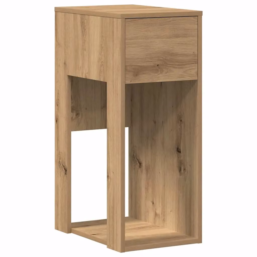 Berkfield Home Computer Tower Stand with Drawer in Artisan Oak Brown, W/D/H: 30 x 44 x 74 cm – 2