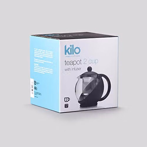 Kilo Glass Teapot with Stainless Steel Infuser, Black, 650ml – 5