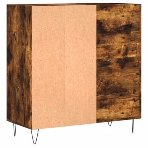vidaXL Record Cabinet in Brown Oak and Metal, W/D/H: 89 x 38 x 84.5 cm – 6