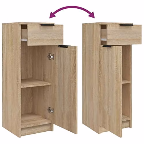 vidaXL Modern Freestanding Bathroom Cabinet in Brown Sonoma Oak, W/D/H: 32 x 33.5 x 90 cm – 3