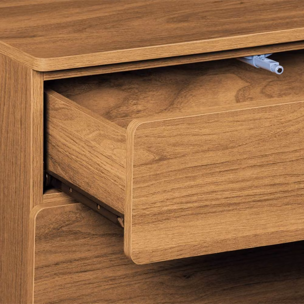 sweeek Modern Brown Wood Sideboard with 3 Doors and 3 Soft-Close Drawers – 4