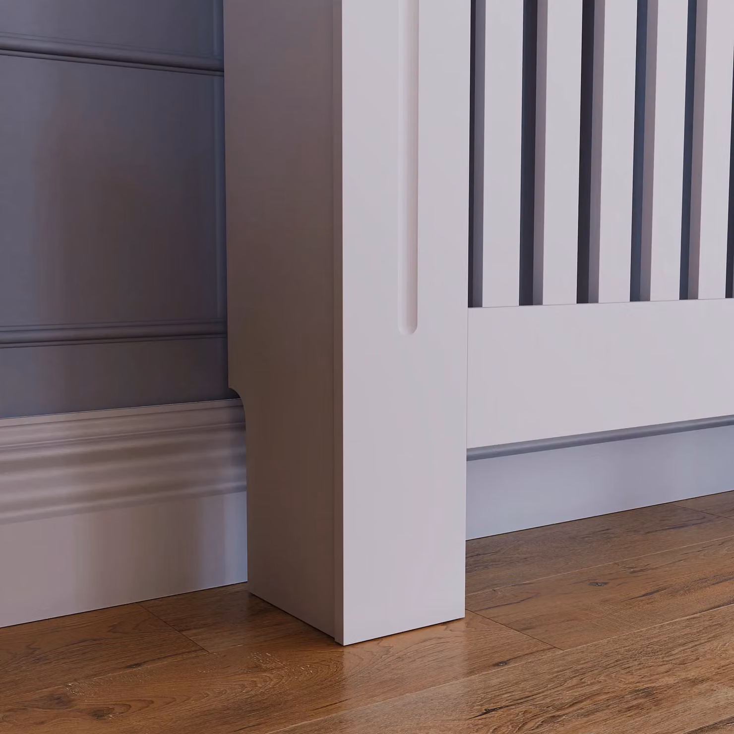 Vida Designs Chelsea MDF Radiator Cover in White, W/D/H: 152 x 82 x 19 cm – 4