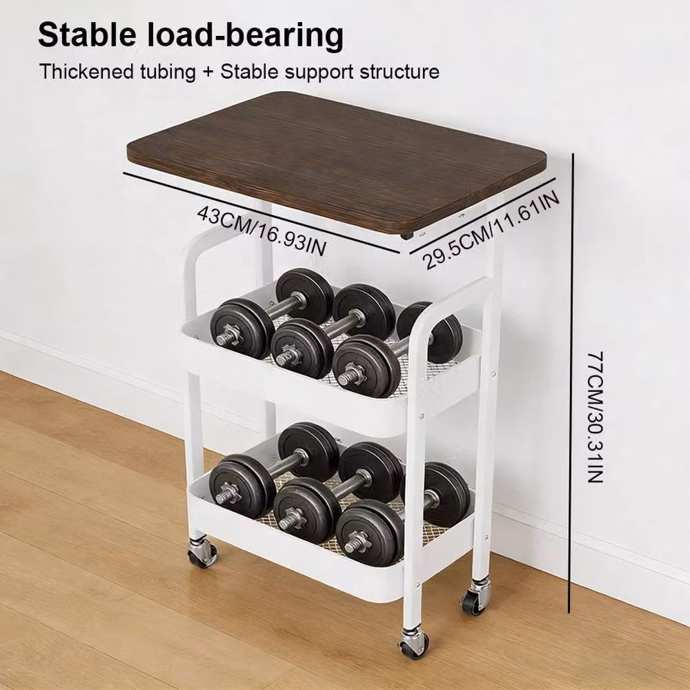 PAWNORA 3-Tier Modern Metal Kitchen Trolley Cart in White – 2