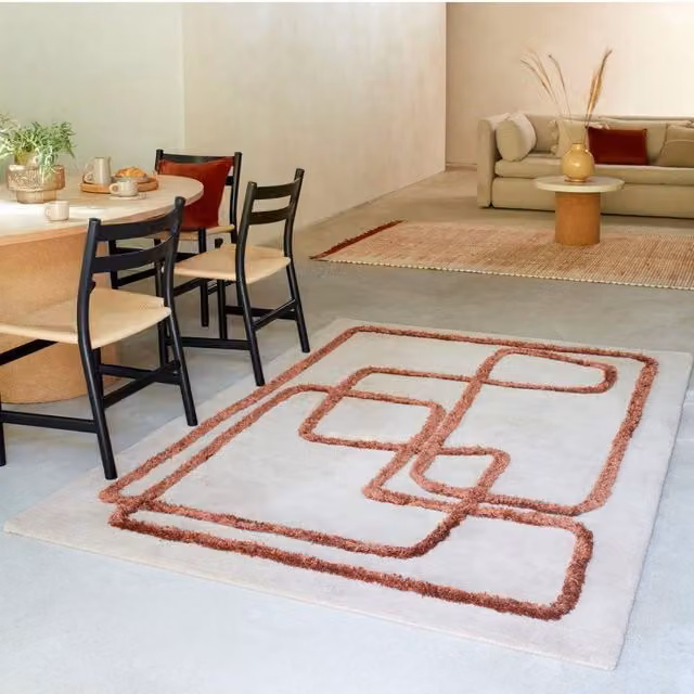 The Rug Shop UK Beige Handmade Abstract Modern Area Rug, W: 200 cm, D: 300 cm