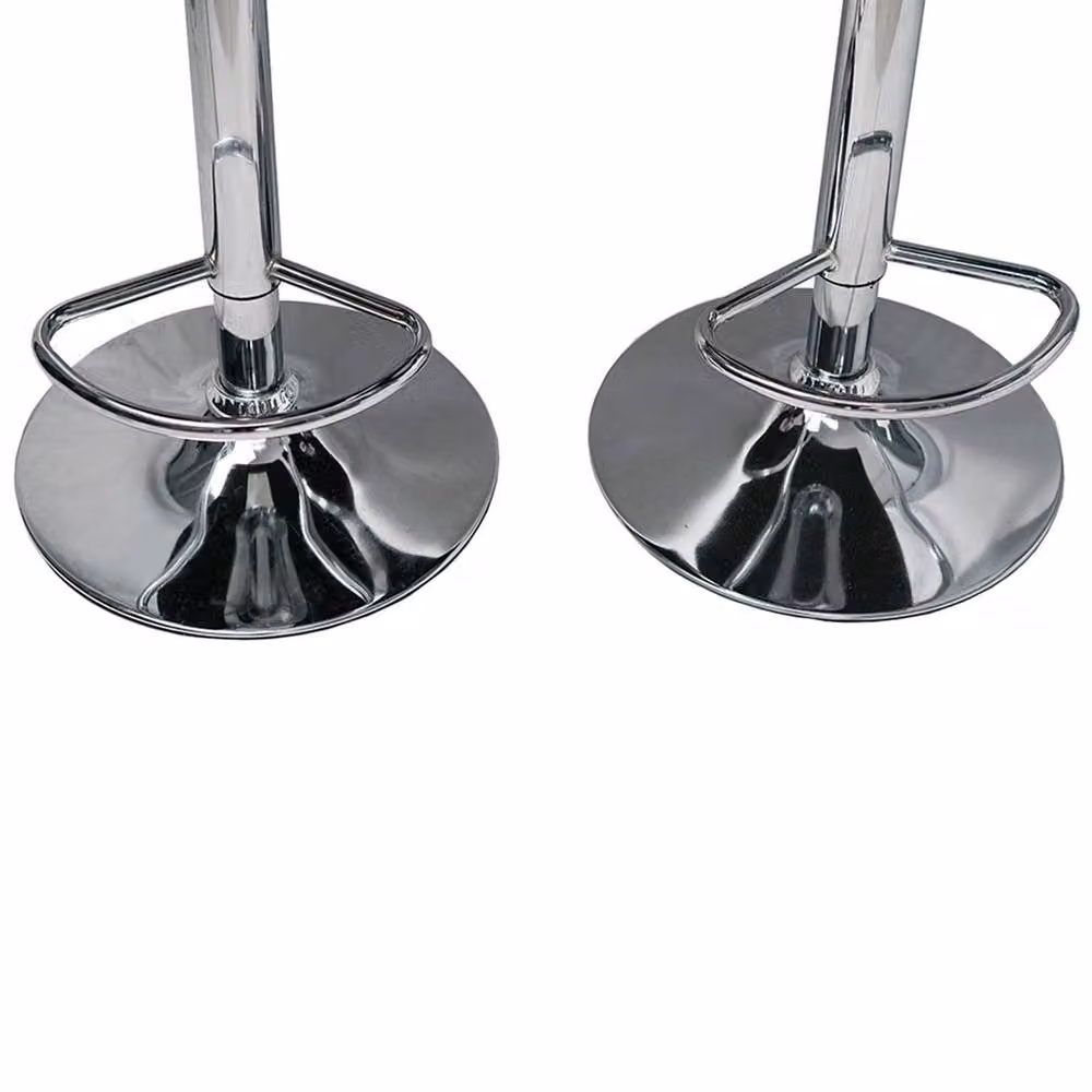 Havendro Dark Grey Faux Leather Swivel Bar Stools with Metal Base – 2