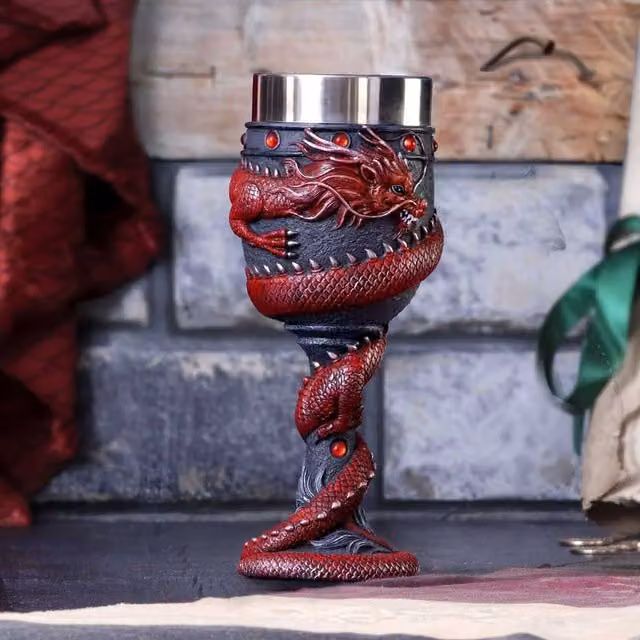 Nemesis Now Dragon Coil Goblet Mug in Red and Black, Height: 20 cm