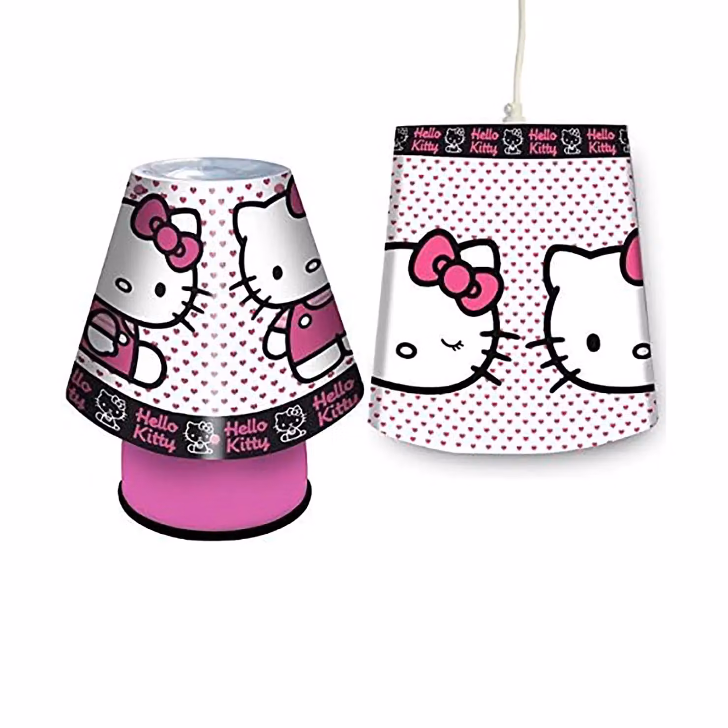 Simpa Hello Kitty Prime Lamp and Shade Set in Pink and Multicolour – 2
