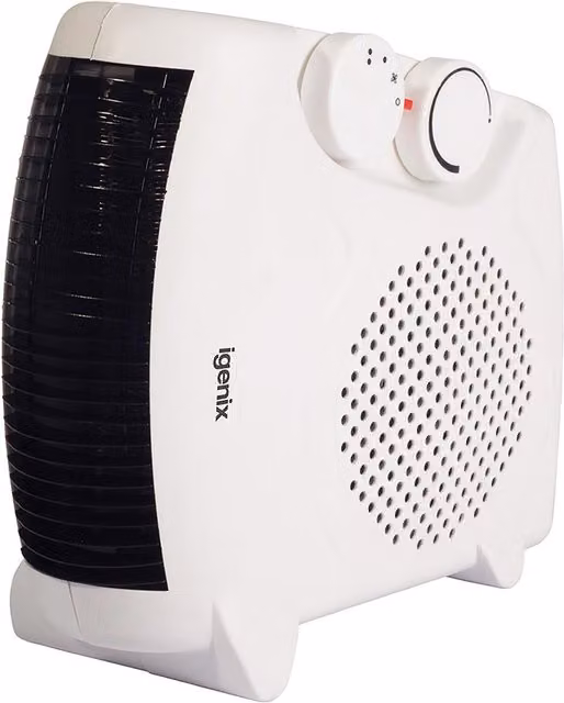 Igenix 2kW White Upright Fan Heater with Adjustable Thermostat and Overheat Protection