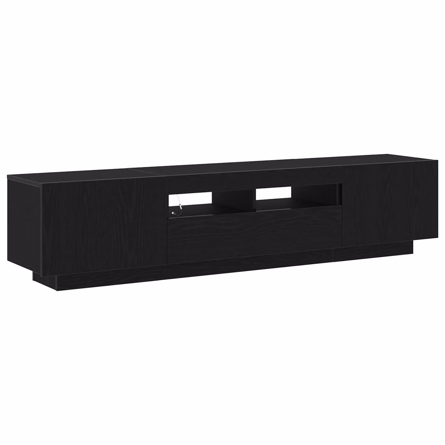 Berkfield Home Modern TV Cabinet with Integrated LED Lighting in Black Oak, W/D/H: 180 x 40 x 40 cm – 2