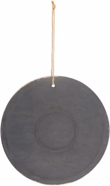 KDMK Green Witch Bronze Effect Round Ceramic Hanging Wall Plaque in Terracotta