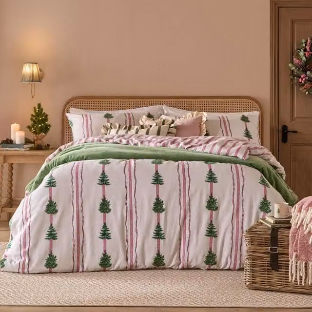 Wylder Reversible Striped Brushed Cotton Flannelette Duvet Cover Set in White, W/D/H: 180 x 200 cm