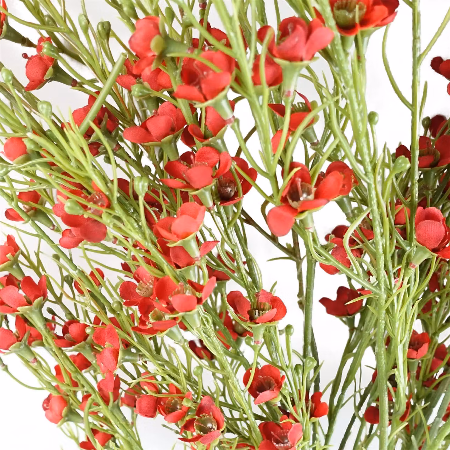 Leaf Artificial Floral Foliage with Small Red and Green Flowers, Height: 100 cm – 3