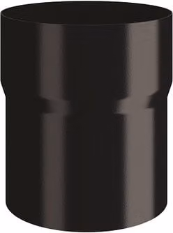Lindab Galvanised Steel Downpipe Connector, 87mm, Black