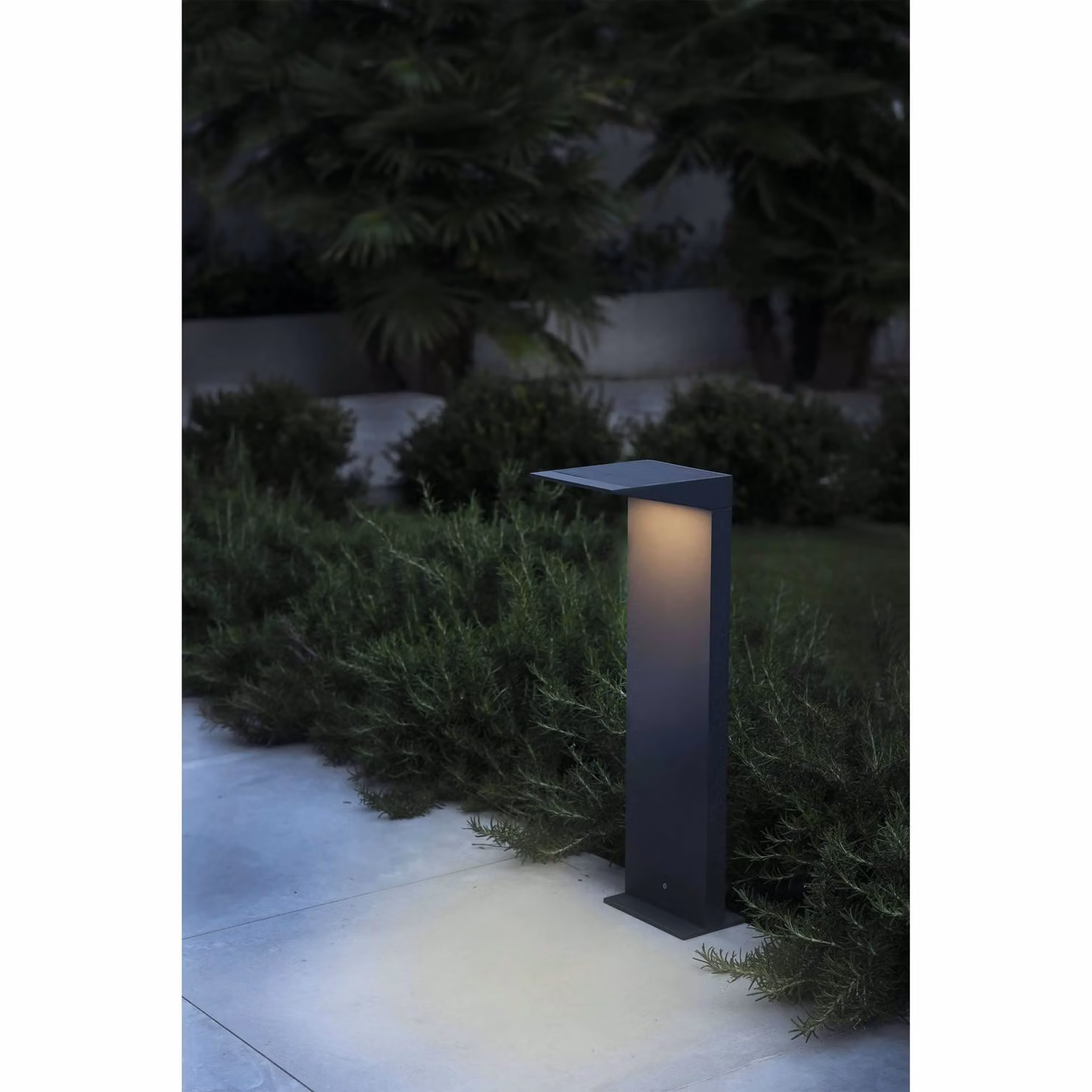 Netlighting Soleil Solar Panel LED Bollard Outdoor Garden Light, Dark Grey, IP54, Warm White – 2