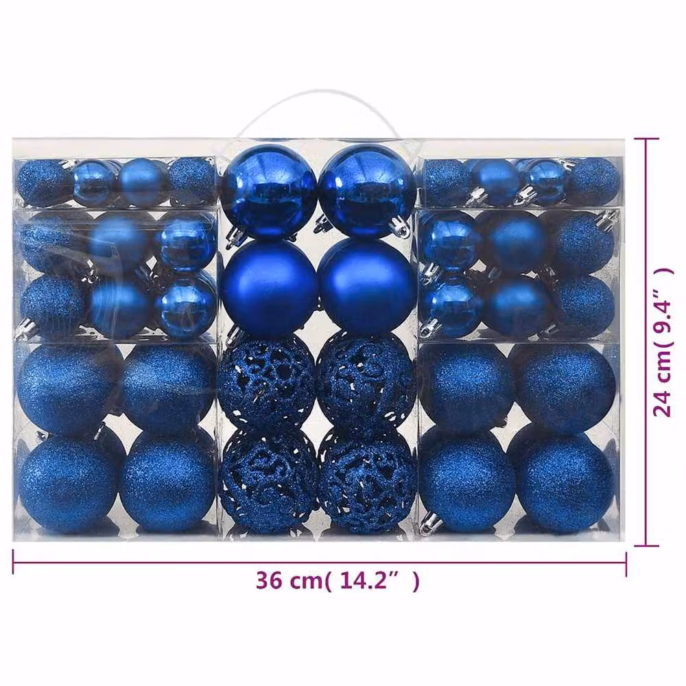 Berkfield Home 100 Piece Blue Christmas Bauble Set – 5