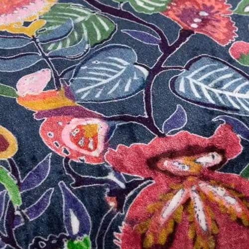 Wylder Tropics Glorine Floral Velvet Cushion, Multicolour, W/D/H: 50 x 50 x 50 cm – 4