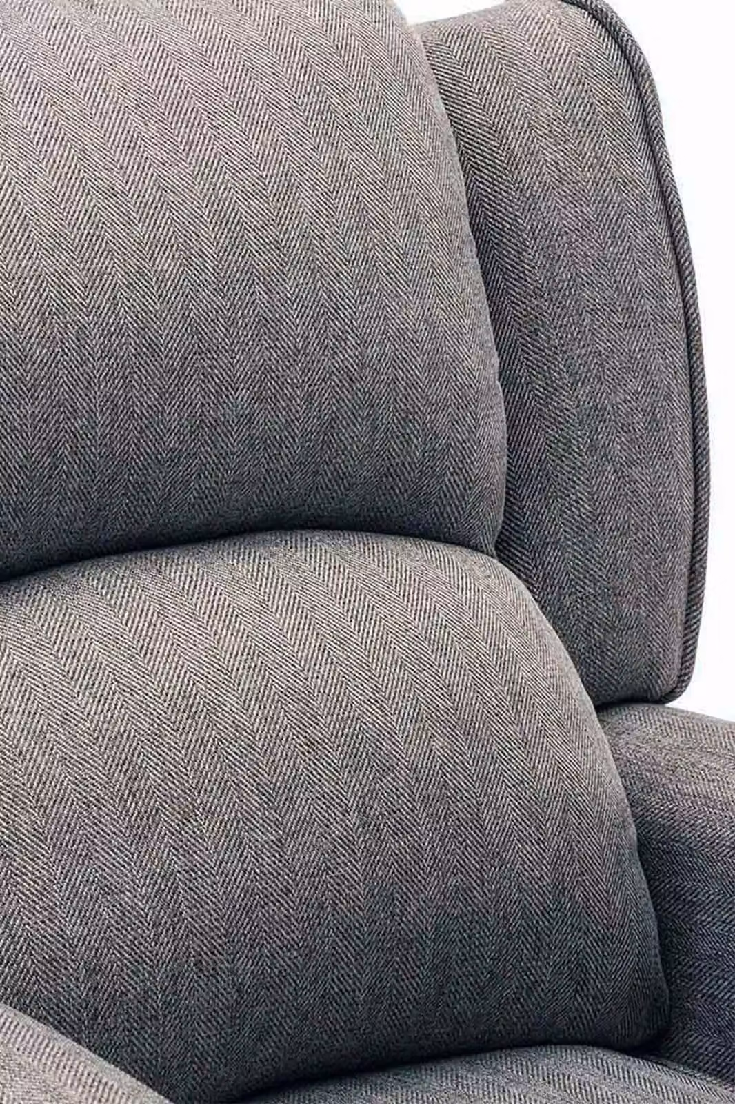 More4Homes Eaton Wing Back Fireside Herringbone Fabric Pushback Recliner Chair in Grey – 4