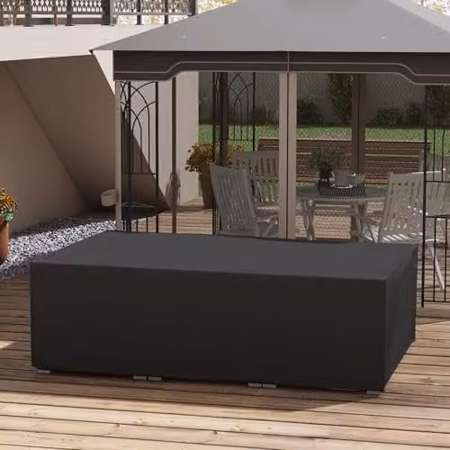 Outsunny Waterproof Anti-UV Sofa Garden Furniture Cover in Black, W/D/H: 222 x 155 x 67 cm – 5