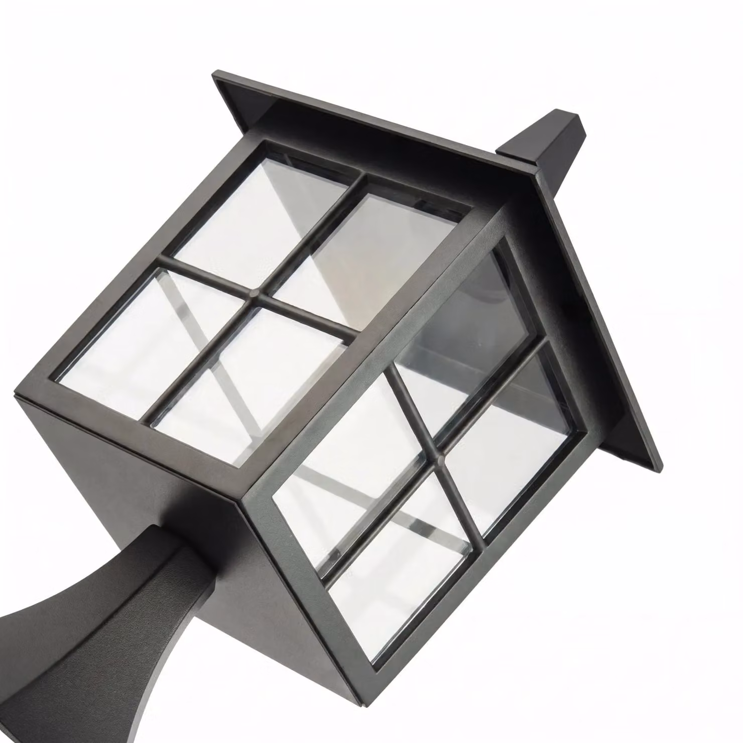 Happy Homewares Classic Matte Black Die-Cast Aluminium Metal Exterior Lantern Wall Light Fitting – 3
