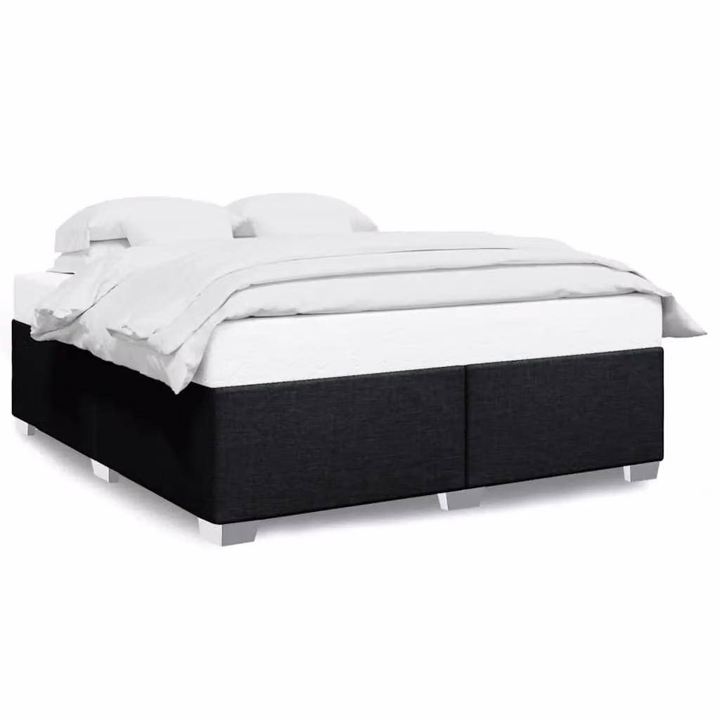 Berkfield Home Upholstered Fabric Bed Frame in Black, Super King Size (200 x 200 cm) – 2