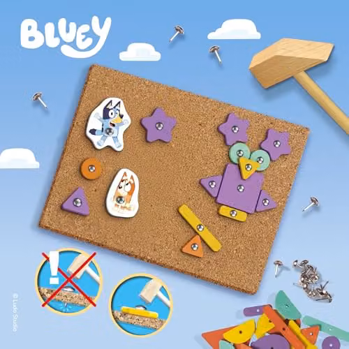 SES Creative Bluey Tap Tap Hammer and Tap Set with Multicolour Wooden Shapes – 2