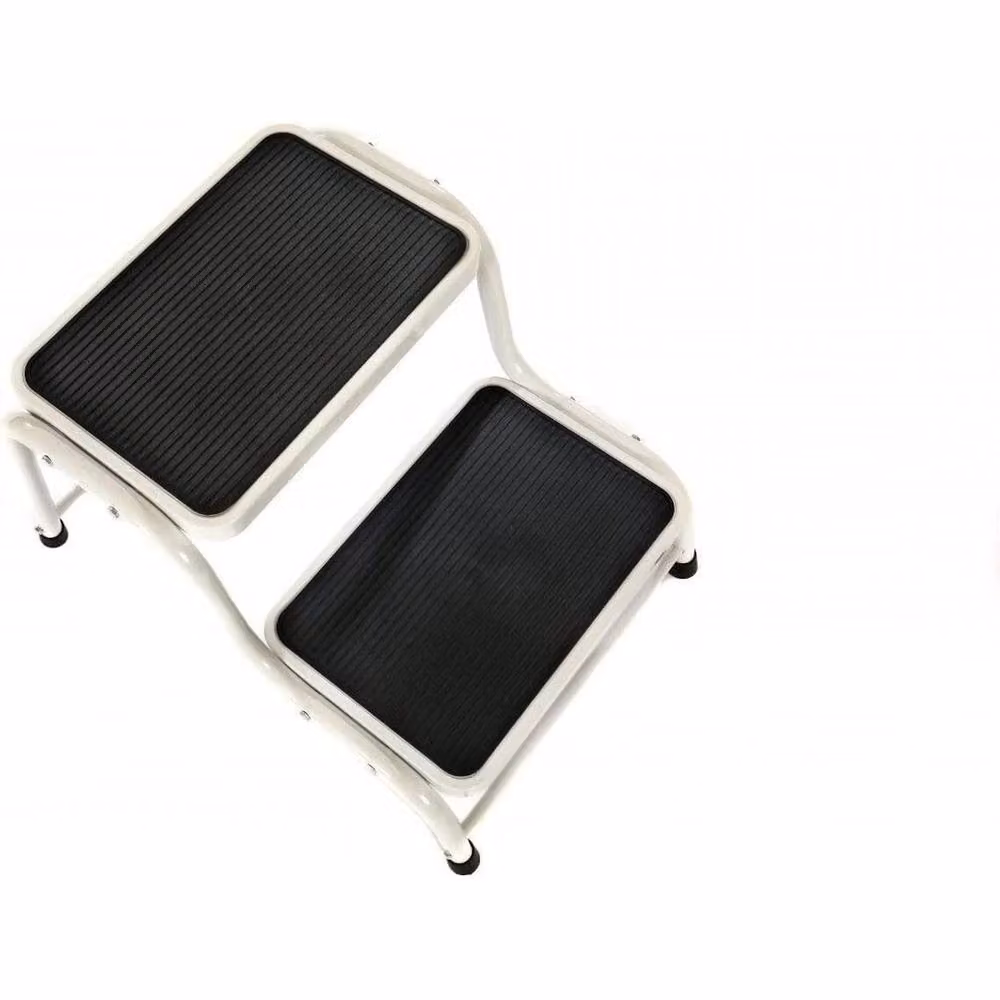 NESTLUNE 2-Step Ladder Stool with Non-Slip Metal Frame in White – 4
