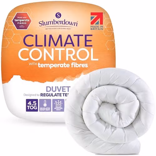 Slumberdown Climate Control Summer Duvet, 4.5 Tog, White, W/H: 200 x 200 cm – 1