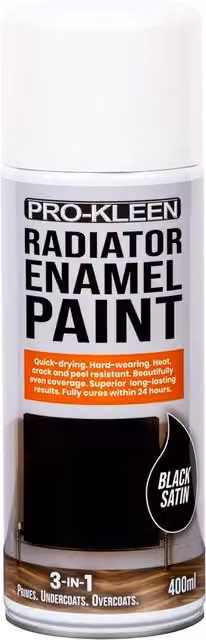 Pro-Kleen Black Satin Gloss Metal Paint, 400 ml