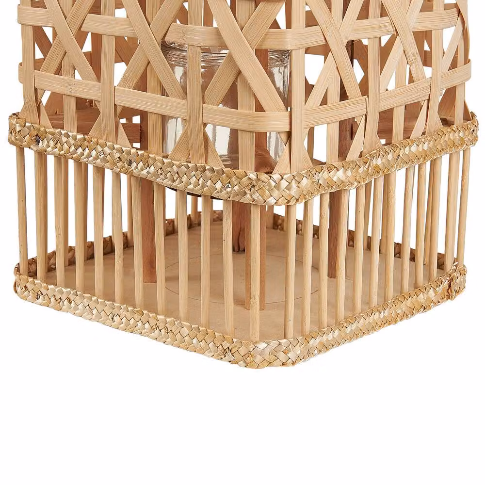 Wyld and Coco Brown Rectangular Glass Candle Holder Lantern, Height: 39 cm – 3