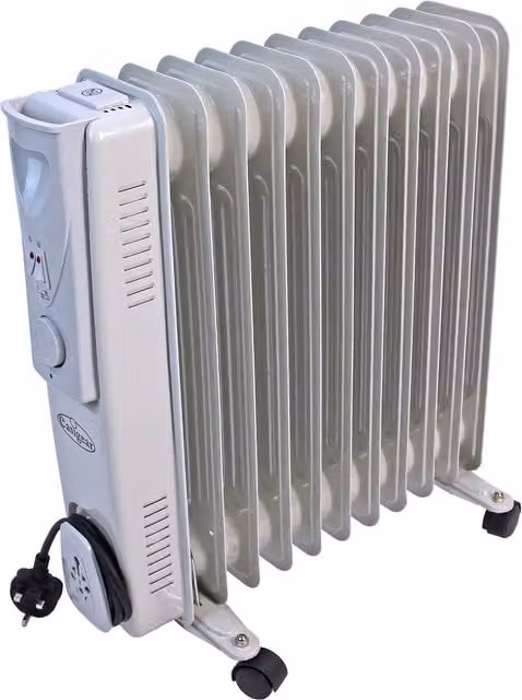 Actiasgear Grey Oil Filled Portable Radiator with 2500W Power Output and Automatic Thermostat – 1
