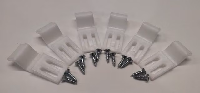 Balterley White Bath Panel Clips and Chrome Screws Fixing Kit, Pack of 6