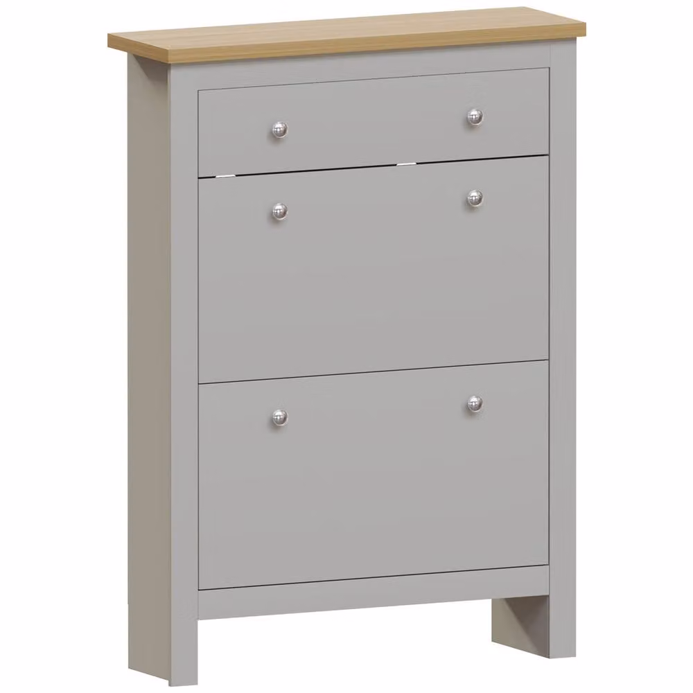 HD Designs Vida Designs Arlington Grey Shoe Cabinet with Doors and Drawers – 2